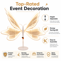 Lampe sur pied LED papillon lumineuse pour allée de mariage, entrée, scène, décoration d'événements et de fêtes