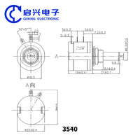 Potentiomètre multi-tours de précision 3540S-2-104L 10 tours 3540S 0,5W 5% 1K 5K 10K 47K 100K Potentiomètre bobiné