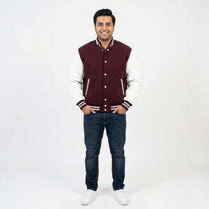 Vestes universitaires en cuir personnalisées grande taille pull à fermeture éclair hiver à capuche Letterman Baseball Bomber CollegeBaseballjacket pour hommes - Product Image 1