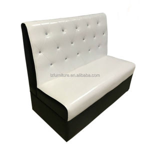 White Double-Sided Button Clustered <b>Restaurant</b> Mall Booth Sofa Seating Soft Comfortable for Dining Hotel Use - Product Image 2