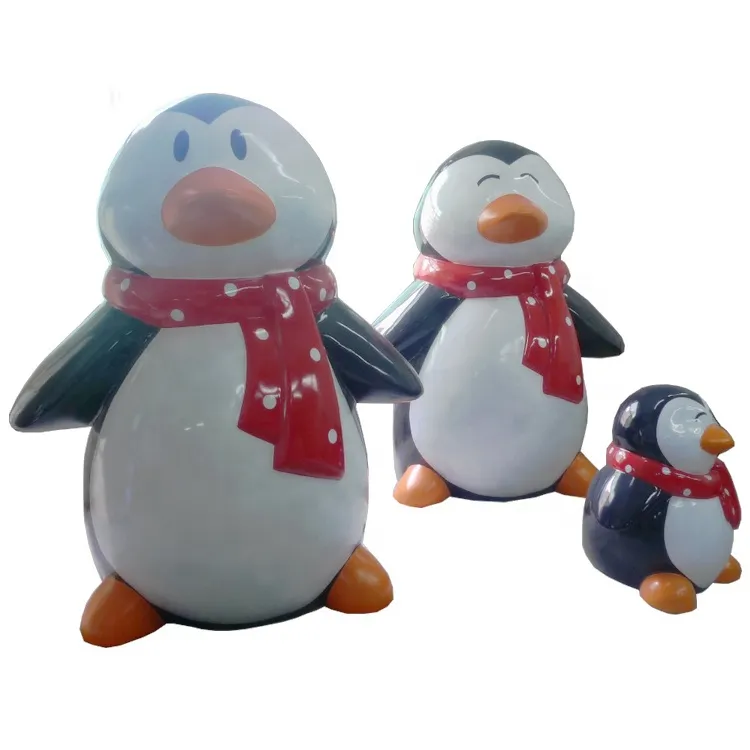 الألياف الزجاجية البطريق النحت لعيد الميلاد الديكور