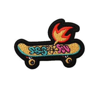 Nouveau Patch Décoratif Thermocollant pour Vêtements, Motif Skateboard Incliné, Broderie Informatique Master - Product Image 6