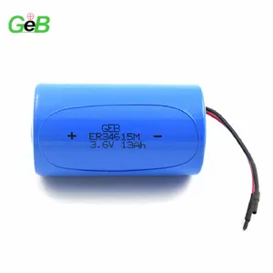 GEB גלילי LI/SOCL2 3.6V ER34615M 13000mAh 14000mAh D גודל LiSOCl2 MWD קידוח LI-SOCl2 ליתיום יון סוללה