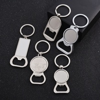 Custom Logo Sublimation Blank Stainless Steel Bottle Opener With Key Chain
