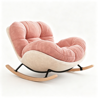 Fauteuil à bascule ergonomique moderne en suède pour salon, chambre, balcon – Ensemble de meubles de relaxation pour adultes