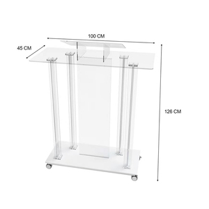 Iluminación LED Iglesia vidrio acrílico transparente <span class=keywords><strong>podio</strong></span> soporte tribuna púlpitos desmontables atril muebles modernos diseños para la venta - Product Image 4