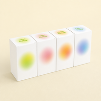 Boîte pliante blanche personnalisée avec impression dégradée douce CMYK, fermeture à languette, pour emballage de capsules de suppléments de santé et de vitamines