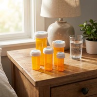 8DRAM 10DRAM 13DRAM Pill Pharmacy Vials Contenedores Botellas Pop Top Plástico Tapa resistente a los niños Fabricación