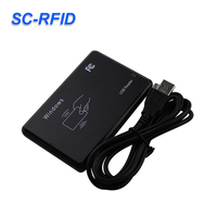 Lecteur RFID USB de bureau à utilisation simple, 125KHz 13.56MHz, câble USB filaire pour collecteur de données de cartes de membre de club de fitness