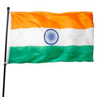 Drapeau national indien en gros, rayé horizontalement, 3 pieds x 5 pieds, drapeaux indiens en polyester avec œillets en laiton, drapeau indien de 3x5 pieds