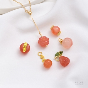 <span class=keywords><strong>Ciondolo</strong></span> in Sale Naturale di Nan Hong, Baccello di Loto, Gatto Portafortuna, Pesca e Lampone, Orecchino - Product Image 1