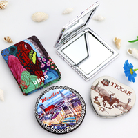 Miroir de poche miniature pliable double face rond avec logo personnalisé