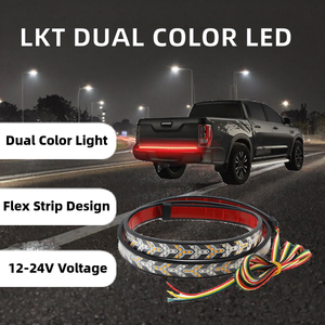 Nouvelle Bande LED Rouge Polyvalente 12V-24V, Clignotant, Feu Stop Arrière Flexible Bicolore pour Voitures, Camions, Camions Lourds, Véhicules Tout-Terrain 1 - Product Image 2
