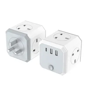 2023 baru saleUS UK EU Jerman ekstensi outlet standar hemat kamar 2 USB 1 Tipe C 4 outlet