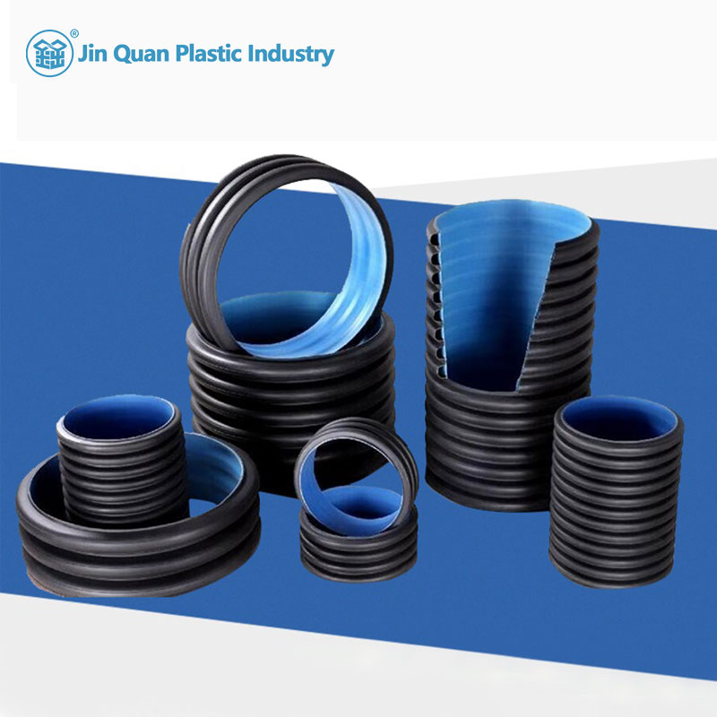 Горячая распродажа DN400 DN300 SN4 SN8 HDPE двухслоеная гофрированная канализационная дренажная труба усиленная гофрированная труба пластиковые трубы