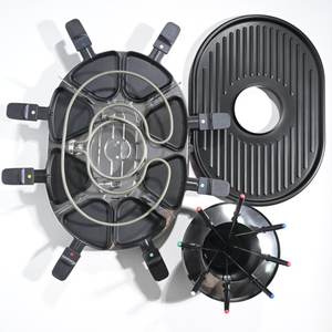 Grille <span class=keywords><strong>à</strong></span> <span class=keywords><strong>fondue</strong></span> <span class=keywords><strong>électrique</strong></span> 1200W pour 8 personnes Fourchettes en acier inoxydable Petites casseroles détachables et antiadhésives Nettoyage facile pour la maison et l'hôtel - Product Image 4