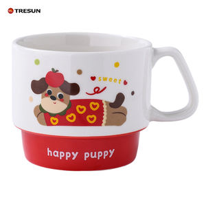 Nueva Taza de Cerámica con Diseño de Cachorro para el Desayuno, con Posavasos, Ecológica, Graduada, para Oficina, para Chicas, Venta al Por Mayor - Product Image 1