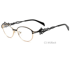 新しいメガネフレーム女性用メガネ金属金眼鏡反射防止クリアレンズ処方眼鏡 - Product Image 1