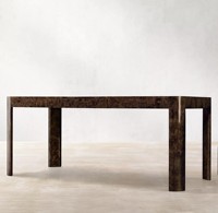 Bureau de travail commercial mobile en bois de palissandre style campagnard américain, table d'étude minimaliste rectangulaire vintage pour petites maisons