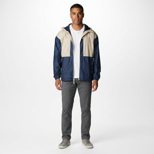 Veste coupe-vent en toile pour homme, tissu respirant avec fermeture éclair, design léger, à capuche, pour le sport en plein air, décontracté, usage quotidien - Product Image 1