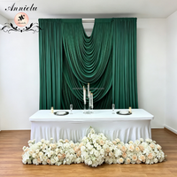 ANNIELU Vente en gros usine de draperies de mariage baroques pré-drapées avec cantonnière et draperie de fond pour la décoration de scènes d'événements, de fêtes et de cabines photo