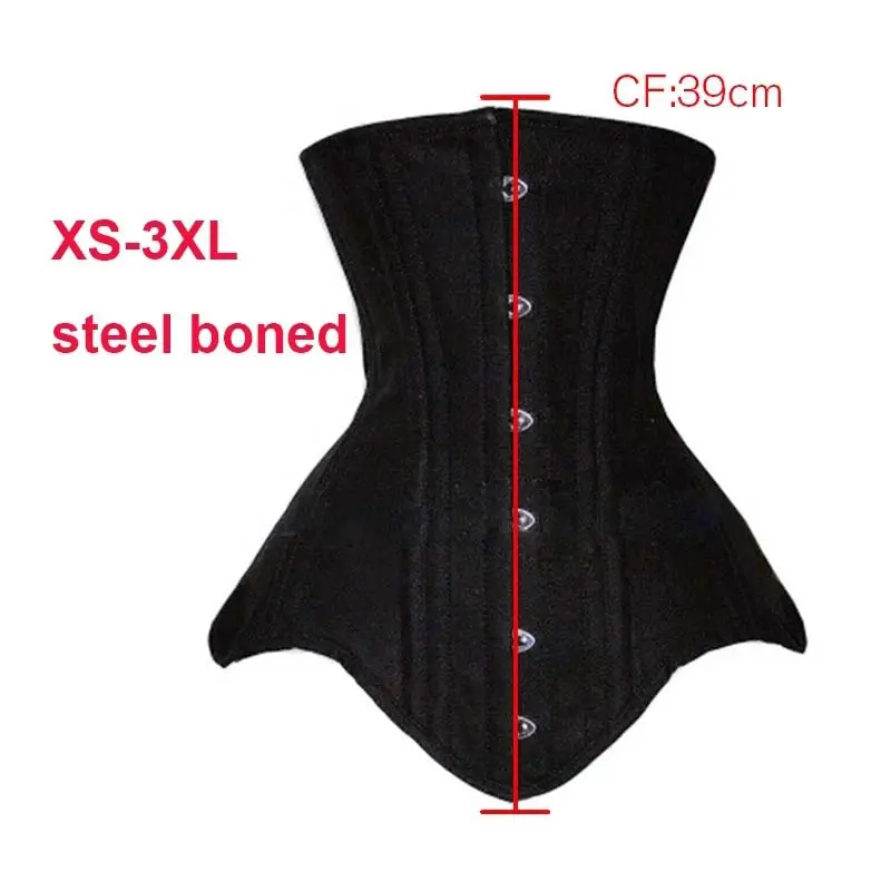 High Quality Long Turso Waist Trainer Steel Bone Gothic Gaine Amincissante Underbust Outfits Steampunk Black Corset Top Women