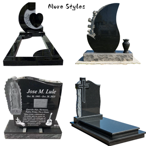 Каменный мрамор черный памятник надгробный камень открытый современный надгробный мрамор прямоугольник гранит - Product Image 4