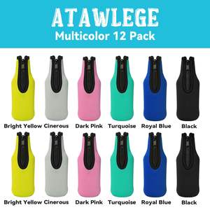 Manchons de bouteille de bière isolant néoprène Sublimation refroidisseurs veste avec fermeture éclair garder boisson support froid pour les fêtes d'été fournitures - Product Image 2