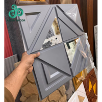 AISEN DECOR Miroir Moderne Panneaux Muraux 3D PVC Carreaux Muraux en Plastique Doré