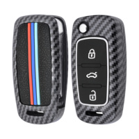 Coque de protection pour clé de voiture en fibre de carbone de luxe, télécommande pour VW Passat IKCO Samand