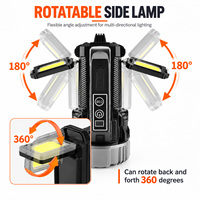 Lampe de travail pliable en gros avec trépied, télescopique 75 cm, rotative à 360°, COB, lampe mécanicien, lumière d'urgence rechargeable Type-C 9000 mAh