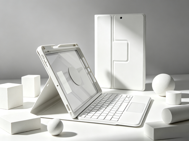White Magnetic Keyboard Case with Touchpad for iPad 10th Gen & iPad Air 4/5/6 10.9 Inch, 360 Rotatable