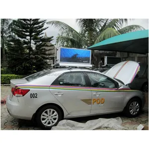 Taxi Top P5 LED WIFI GPS Hiển Thị Kỹ Thuật Số Ngoài Trời Đầy Đủ Màu 3G Taxi Top Di Chuyển 640*320 Chơi Video Quảng Cáo Xe Hơi 2 Năm IP 65