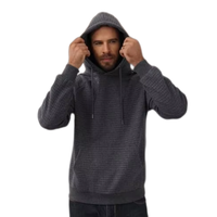 Casual Sweatshirt Met Capuchon En Lange Mouwen Voor Heren Met Warme Lichtgewicht Zakken 100% Katoenen Effen Geverfde Print