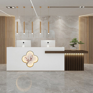 Mostrador de Recepción Curvo Moderno de Fibra de Vidrio, Diseño Artístico para Salón, Club u Oficina - Product Image 5