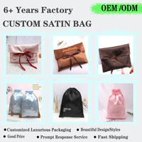 Vente en gros pochette personnalisée en satin noir avec logo imprimé recyclable enveloppe anti-poussière extension de cheveux en satin de soie sac d'emballage pour perruque