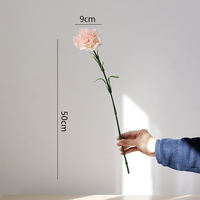 Fleurs artificielles de qualité supérieure, carnations au toucher réel, diamètre 9 cm, idées cadeaux pour la fête des mères