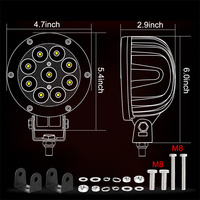 Luz LED Redonda de 4.7 Pulgadas, Ámbar o Blanca, 45W, Haz de Luz Concentrado y Difuso, 12V, Luz de Conducción LED para Camionetas