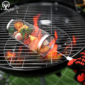 Cesta para Vegetales de Acero Inoxidable para Parrilla, Parrilla Portátil con Ruedas para Asar, Accesorios para Barbacoa, Herramientas Resistentes al Agua y al Calor - Product Image 6
