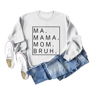 MAMA MOM Loose Otoño Invierno Tallas grandes Suéter para mujer Con capucha Manga larga Bottoming Venta al por mayor Camiseta Top Tee Hoodies - Product Image 6