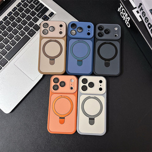 Original Camera frame Glass Magnetic holder Phone case for <b>iPhone</b> 17 16 15 14 Pro Max Frosted <b>stand</b> Converted Bracket Back Cover - Product Image 2