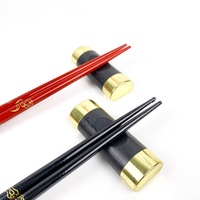 Ensemble de baguettes en bois écologiques motif dragon chinois Gold Field, 23 cm, lot de 2 paires, élégante boîte cadeau en papier, cadeaux d'affaires LFGB