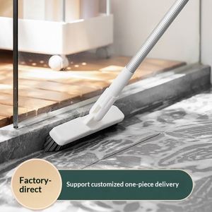 Cepillo de mango largo con cerdas rígidas para limpieza de azulejos, juntas y suelos duros en el baño y el hogar - Product Image 2