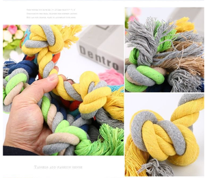 Mainan Tali Gigit Anjing Katun Mainan Kunyah Anjing untuk Pengunyah Agresif Tali Tarik Tambang Perang - Product Image 5