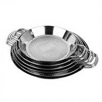 Poêle à frire à fond plat en acier inoxydable avec revêtement antiadhésif, idéale pour les fruits de mer et les légumes, compatible avec les cuisinières à gaz et à induction