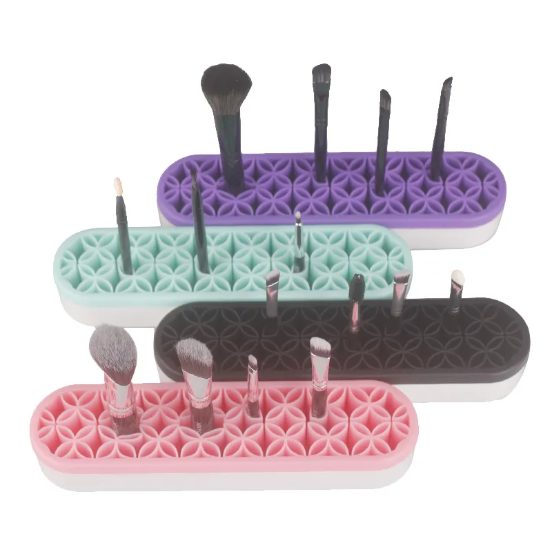 Cheapest Stationery Brush Organizer Easy to Organize Make Up Cosmetic Rack Silicone Brush Holder for Organizational Tools