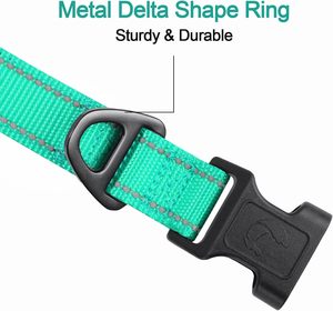 Kerah anjing reflektif untuk anjing besar, keselamatan berjalan malam, nilon empuk & bernapas Neoprene lembut, PAS dapat disesuaikan, <span class=keywords><strong>Teal</strong></span> - Product Image 3