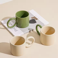 Tasse à café en porcelaine pour filles avec anse, compatible lave-vaisselle et micro-ondes, design contemporain, couleur/taille personnalisable pour la maison, le bureau, les mariages