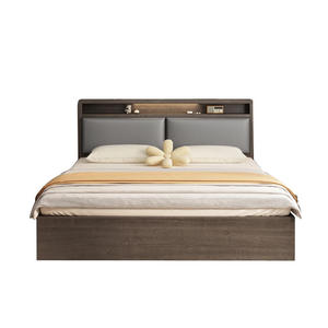 Modern European Wall <b>Bed</b> 1.5m Double and 1.8m <b>Single</b> With <b>Storage</b> Rack Solid Oak Wood for Rental Room MY8972 MY8972 - Product Image 1