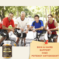 Gummies d'huile de cumin noir à marque privée OEM, supplément de santé antioxydant avec sureau et curcuma pour l'immunité, la peau, les cheveux et les articulations